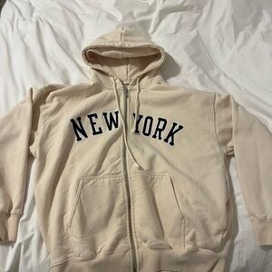 New York Beige Hoodie